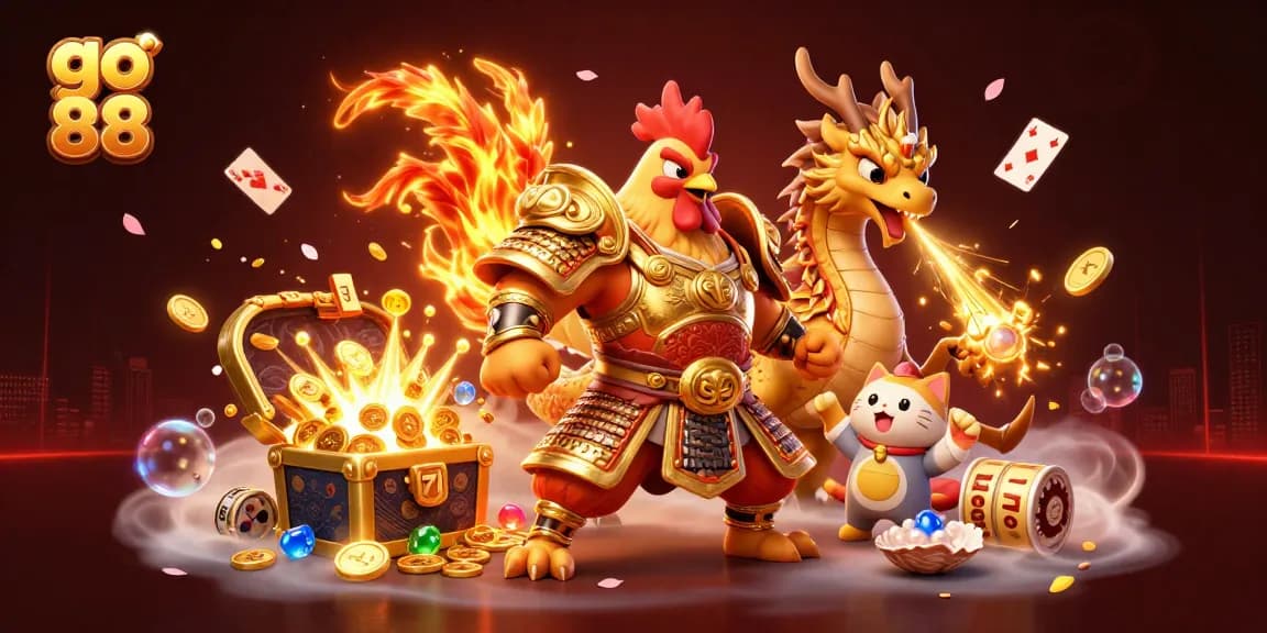 Experience thrilling gameplay at go 88 with dynamic characters and exciting treasures in a vibrant casino setting.