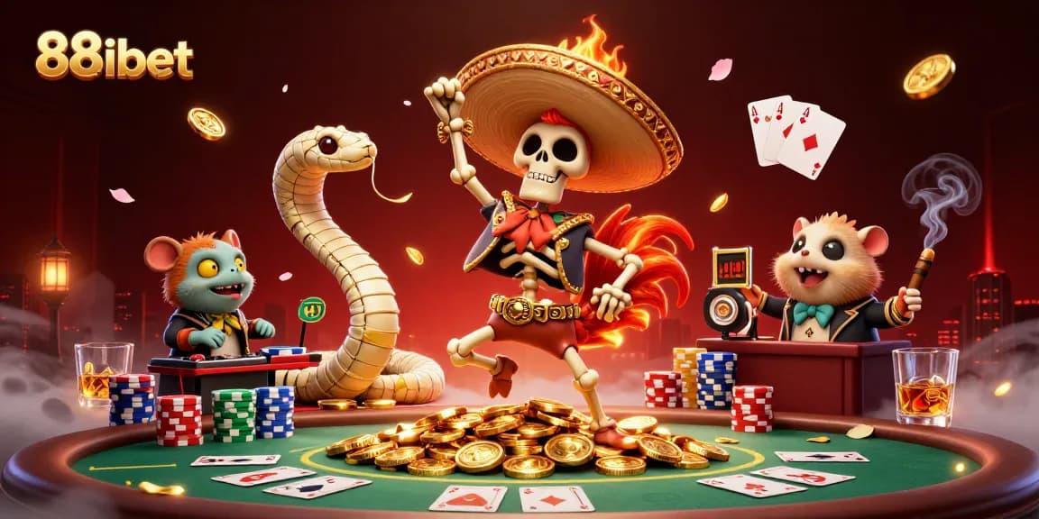 88ibet brings the casino experience alive with vibrant 3D characters and elements celebrating gaming.