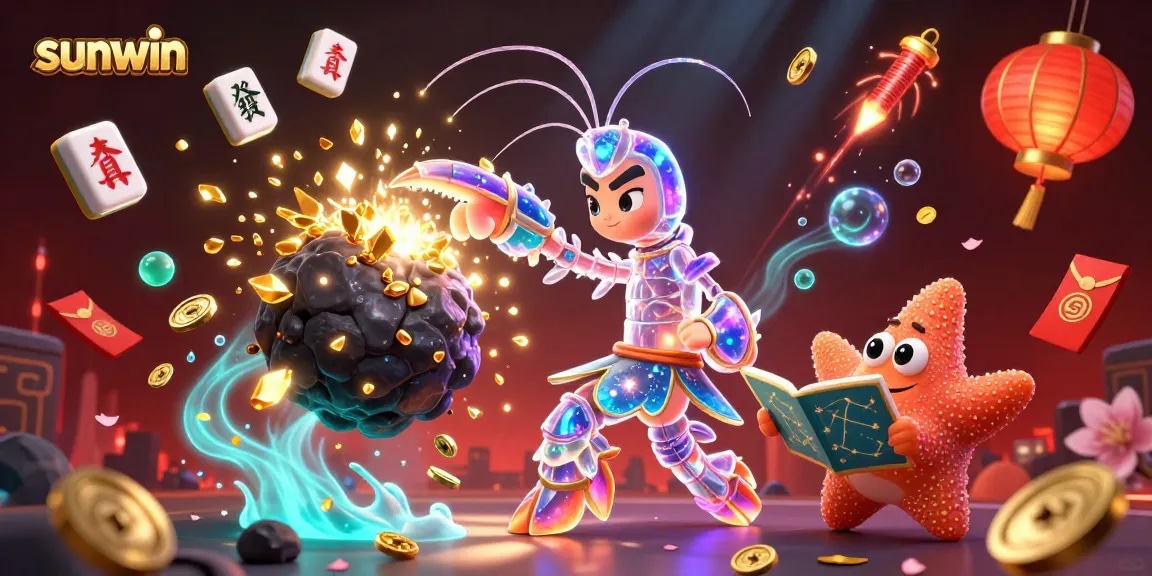 Experience thrilling gameplay at sunwin with a vibrant 3D galactic scene featuring extravagant casino elements.