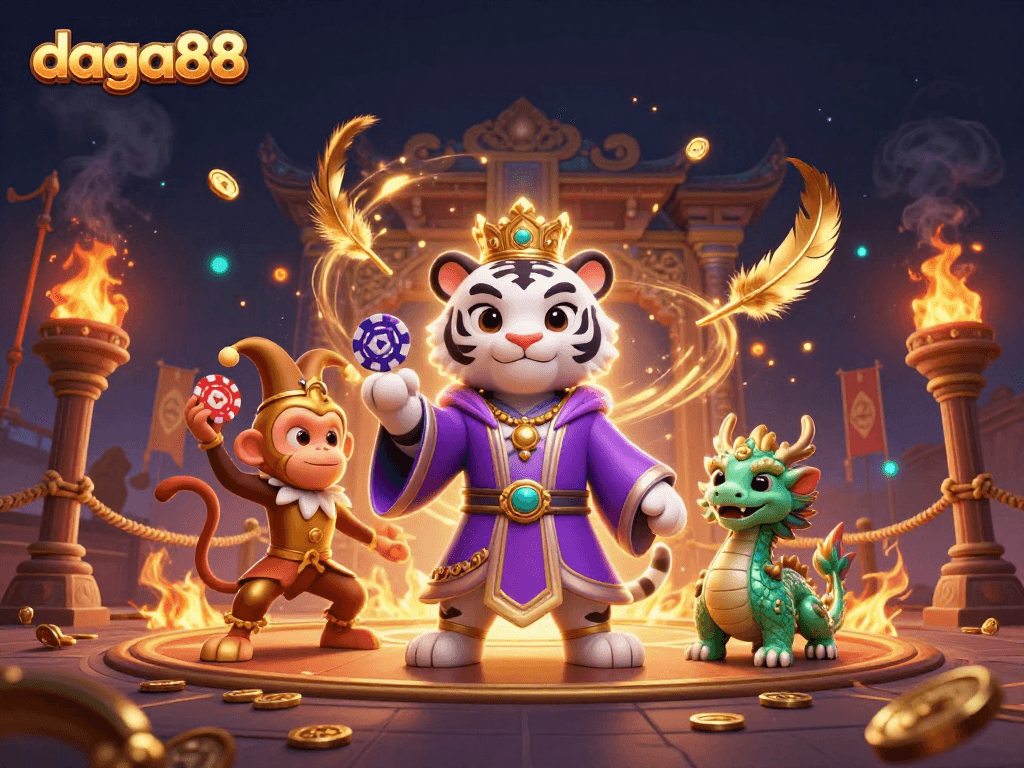 Experience thrilling cockfighting action at daga88 with vibrant characters and dynamic game elements.