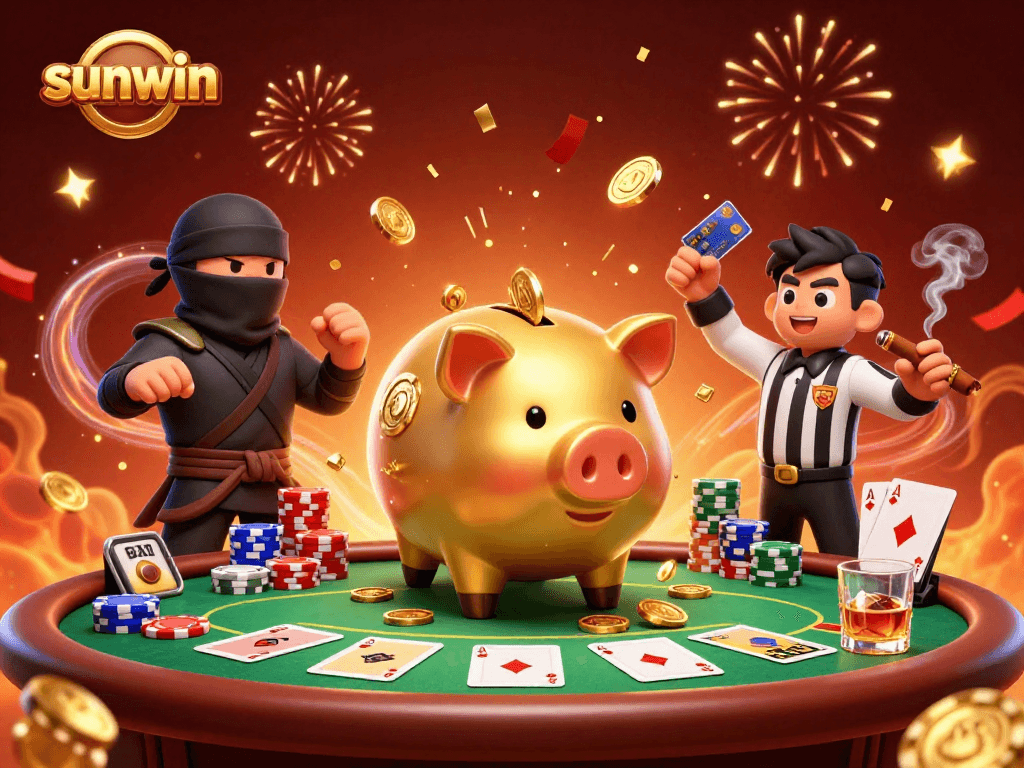 Engage in thrilling sunwin poker action with vibrant characters and captivating elements.