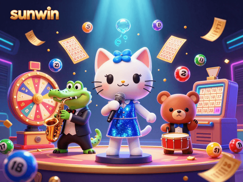 Experience sunwin's lottery excitement with vibrant characters and dynamic gaming elements.