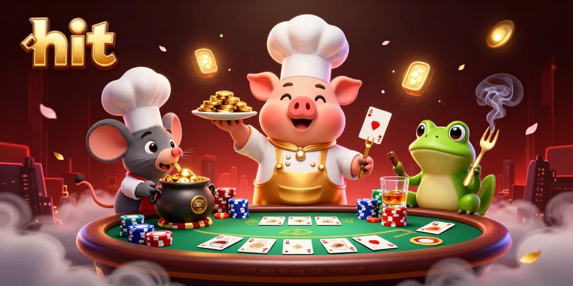 Hit a jackpot in an exciting casino scene filled with vibrant characters and gold coins.