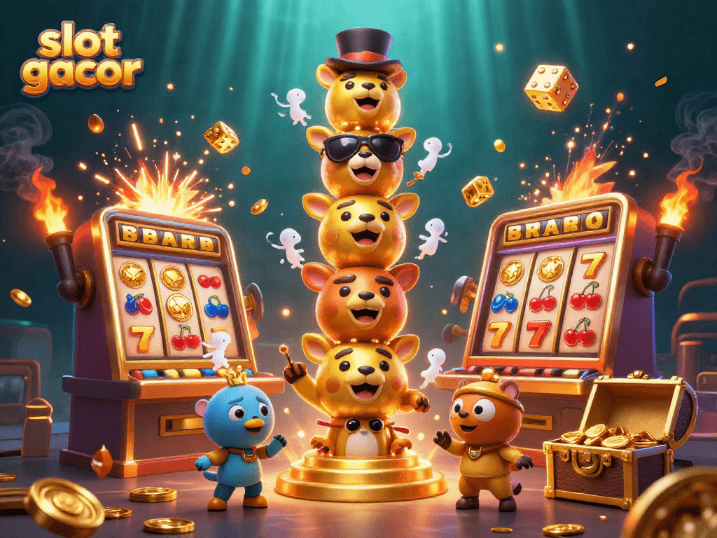 Engage with slot gacor as golden totem and jackpot slot machine explode with coins.