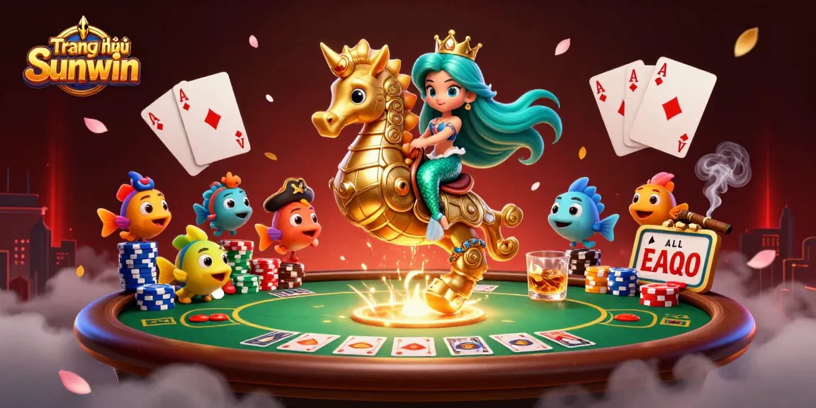 Experience the thrill of gaming at Trang chủ Sunwin with a vibrant casino scene featuring a mermaid princess.