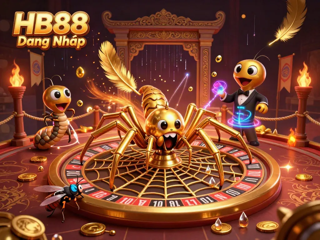 Calculate your odds with HB88 Đăng Nhập at a dynamic golden roulette wheel scene.
