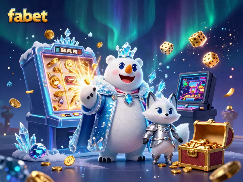 Experience thrilling gameplay at fabet with 3D cartoon characters, jackpot machines, and interactive casino elements.