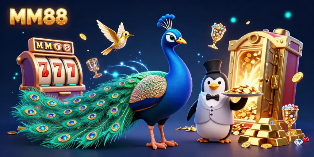 Engage in thrilling gameplay with MM88 featuring vibrant 3D casino characters in a dynamic jackpot scene.