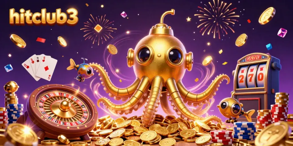 Engage with hitclub3's thrilling 3D casino adventure filled with golden coins and vibrant game elements