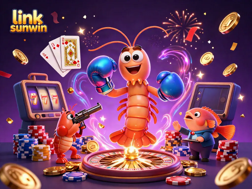 Experience the excitement of online gaming with link sunwin's vibrant character scene and festive casino elements.