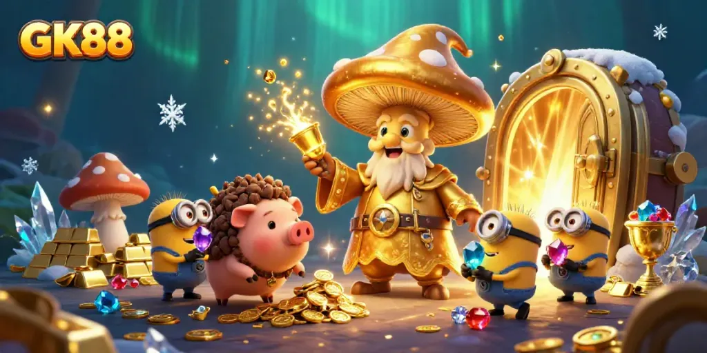 Play and win exciting treasures with GK88’s magical casino world filled with gold and gems.