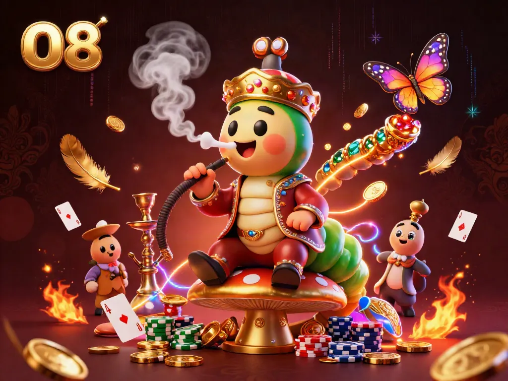 Experience thrilling action at O8 with an enchanting caterpillar dealer in a vibrant casino.