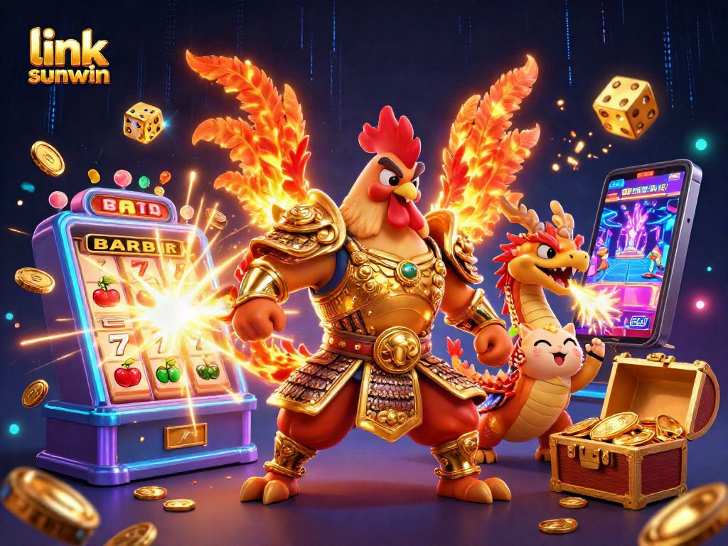 Engage with link sunwin as a thrilling rooster warrior, dragon hatchling, and lucky cat celebrate casino victories.