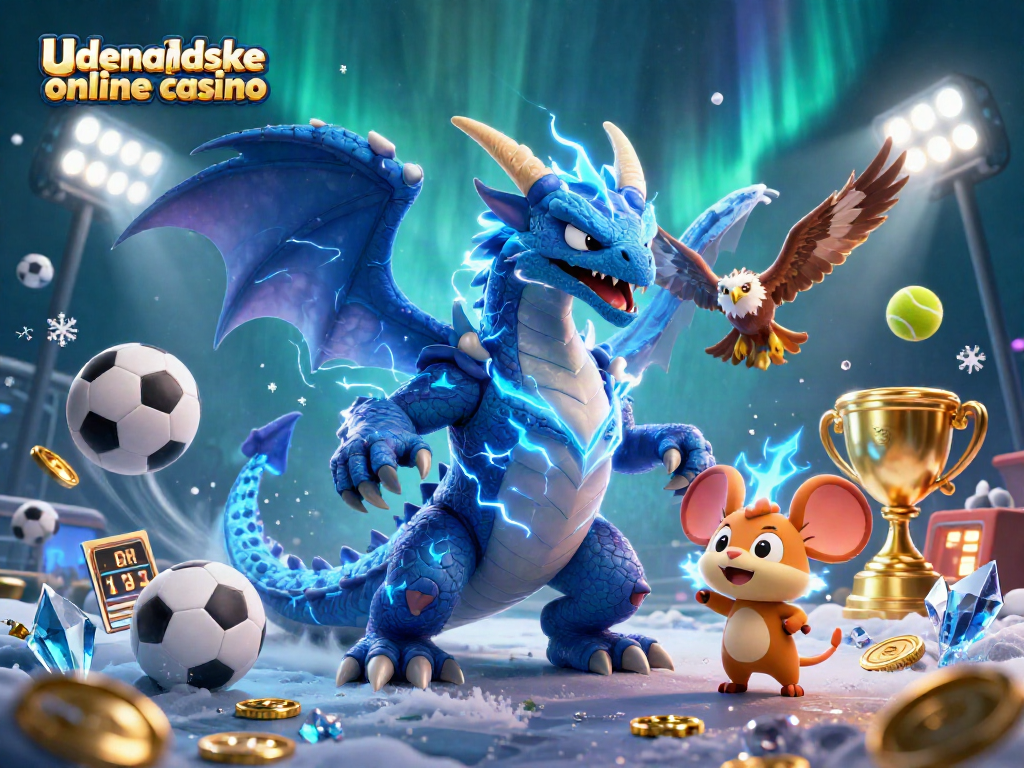 Win big at udenlandske online casino with powerful characters and dynamic game elements in a vibrant scene.