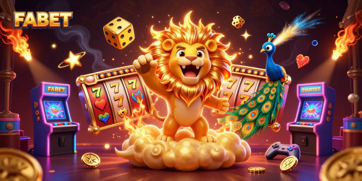 Bet on FABET with vibrant, engaging 3D casino elements and characters in a lively atmosphere.