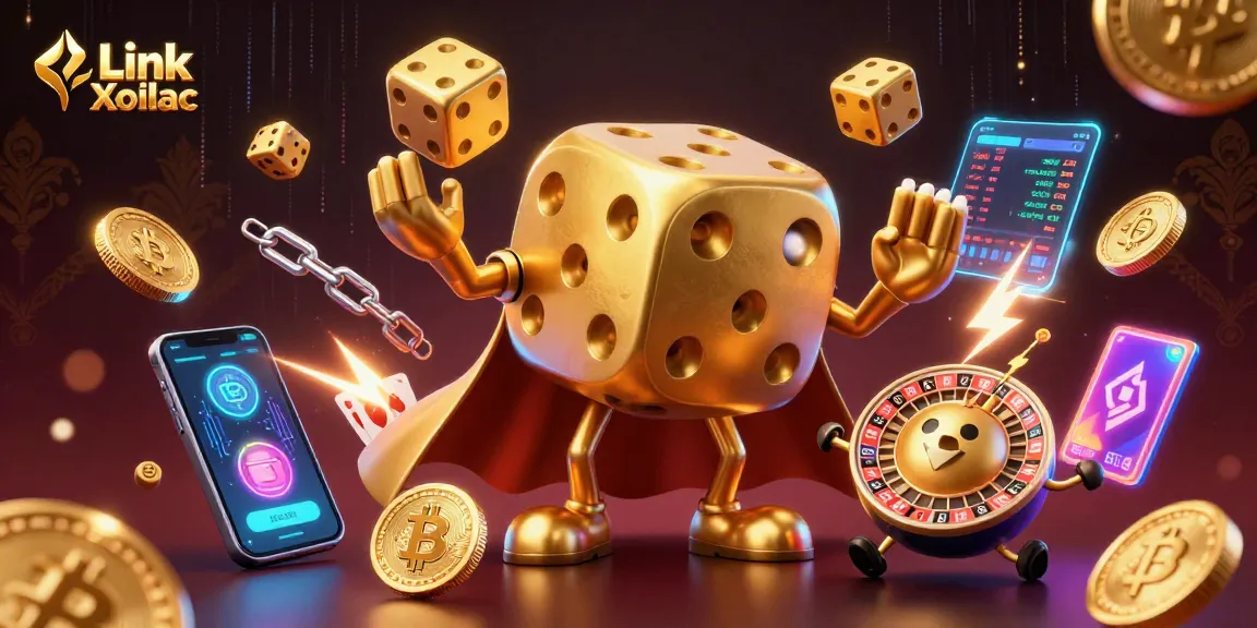 Engage with Link Xoilac as you roll the dice in this vibrant casino scene.