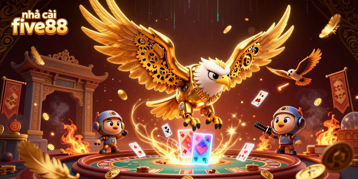 Experience thrilling gameplay with nhà cái five88, where cybernetic eagles dive amidst live casino excitement.
