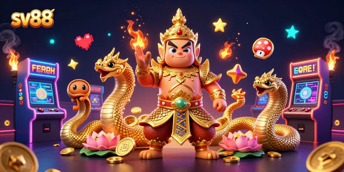Engage in thrilling gaming at sv88 with vibrant 3D characters and casino elements.