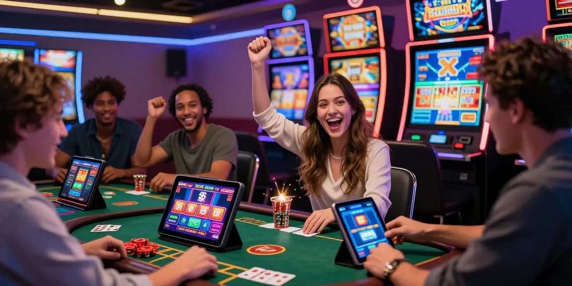 Experience the excitement of KO66 online gaming with vibrant visuals of players enjoying casino games.
