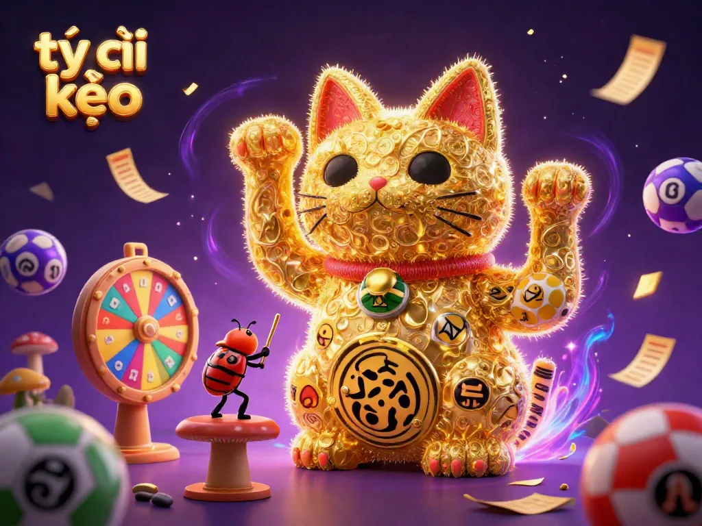 Experience vibrant tỷ lệ kèo sports betting action with golden fireflies and colorful bouncing balls.
