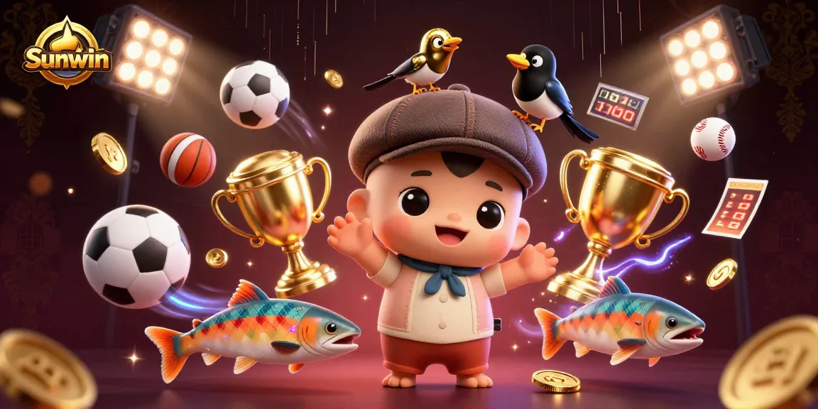 Bet big with Sunwin and watch colorful sports elements collide in a vibrant gaming scene.
