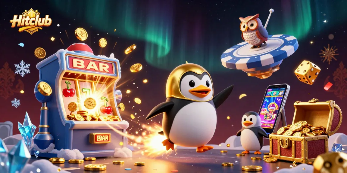 Hitclub's engaging slot machine scene showcases a thrilling jackpot explosion and dynamic game elements.
