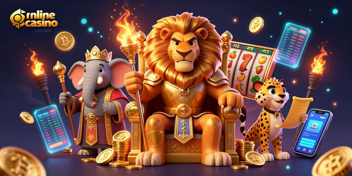 Engaging scene showing characters representing online casino australia, showcasing slot themes and vibrant game elements.